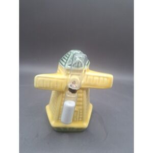 Dutch Windmill Kitchen Grannycore Sand Timer Vintage Ceramic Yellow Green